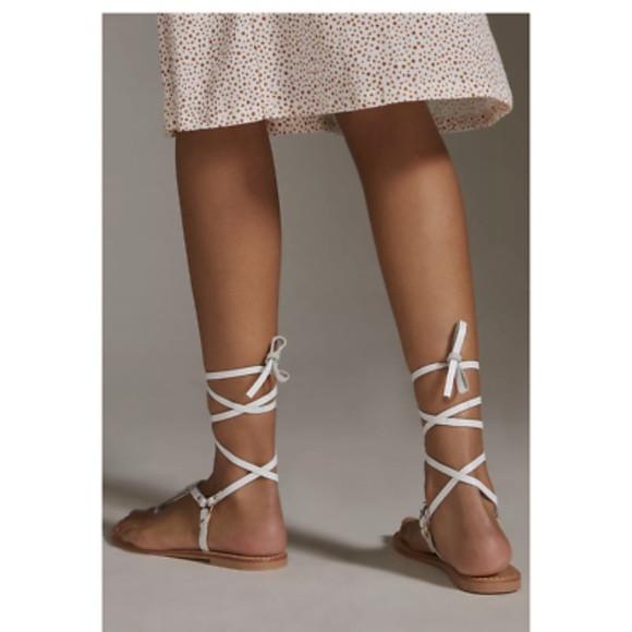 NWT pilcro leather strappy harness tie up sandals - Picture 7 of 9